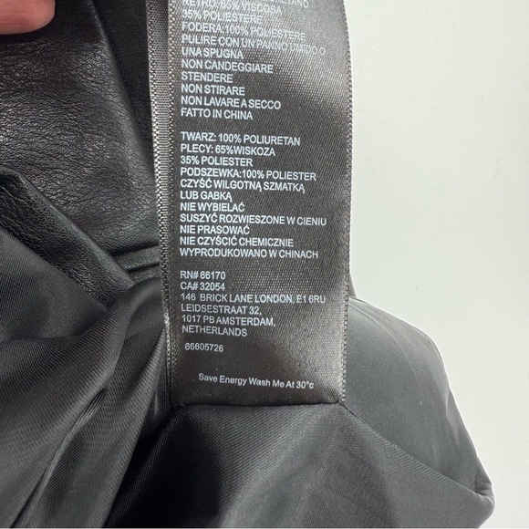 Urban Outfitters Jules Fuax Leather Oversized Blazer Jacket in Black Size S - Picture 7 of 11